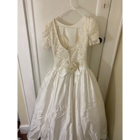Vintage Min Cheri Women's Embellished Beaded Wedding Dress - Small - Picture 4 of 13